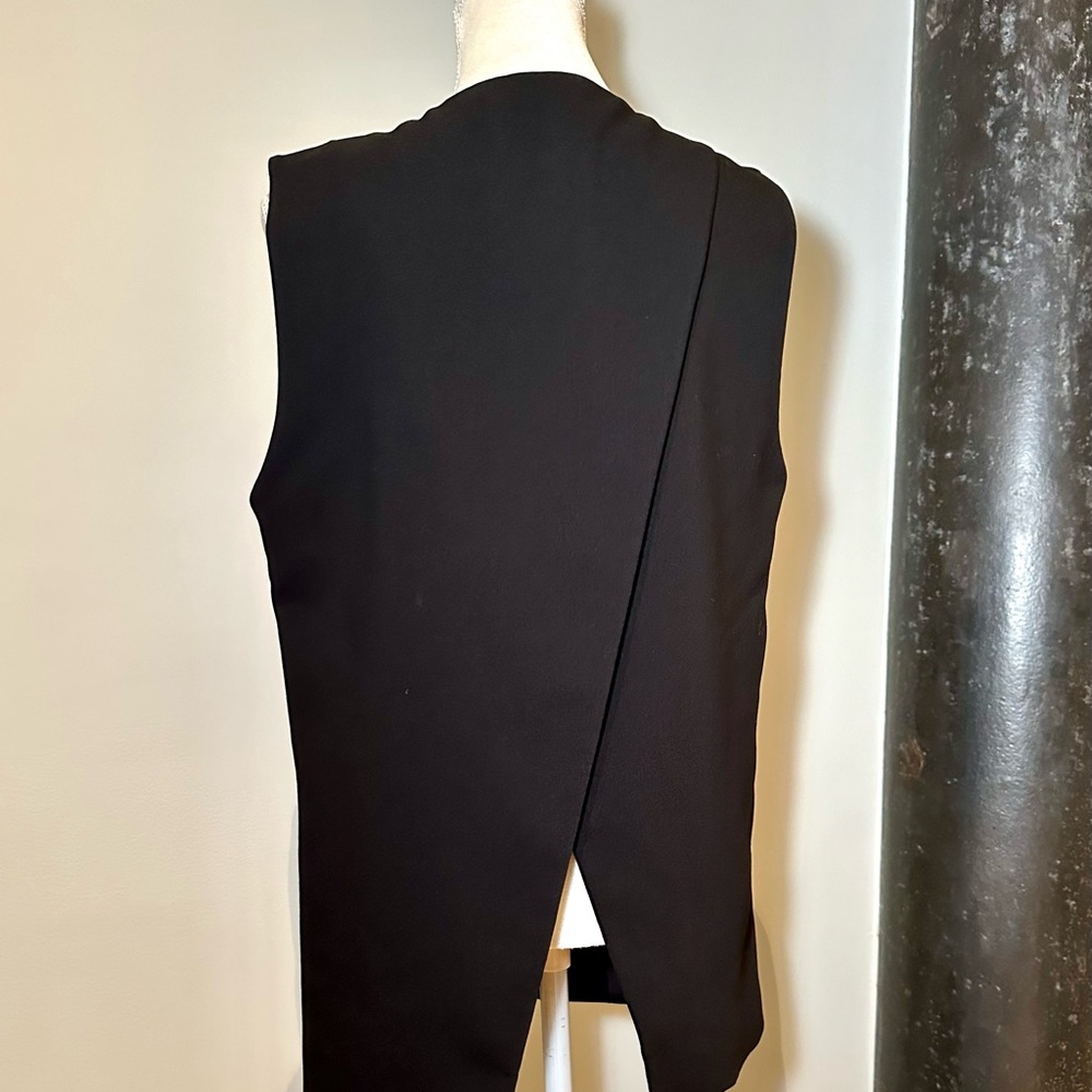 Zara Unstructured Vest, Black, Back Split, Drapes… - image 7